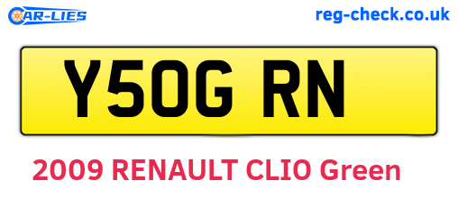 Y50GRN are the vehicle registration plates.