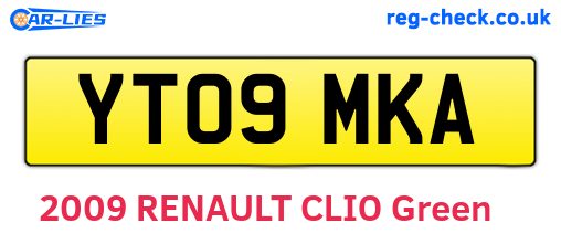 YT09MKA are the vehicle registration plates.