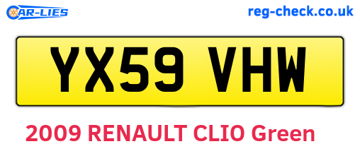 YX59VHW are the vehicle registration plates.
