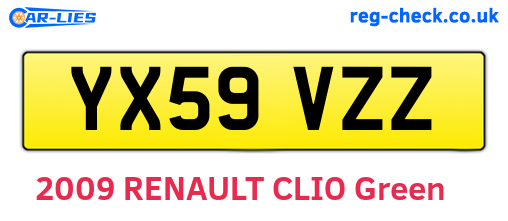 YX59VZZ are the vehicle registration plates.