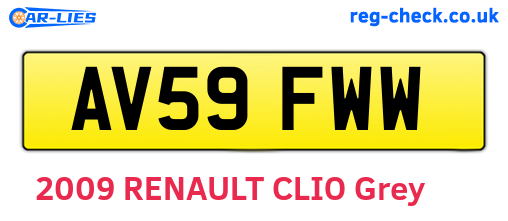 AV59FWW are the vehicle registration plates.