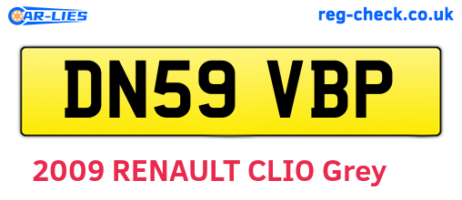 DN59VBP are the vehicle registration plates.