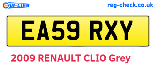 EA59RXY are the vehicle registration plates.