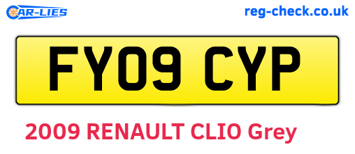 FY09CYP are the vehicle registration plates.