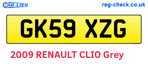 GK59XZG are the vehicle registration plates.