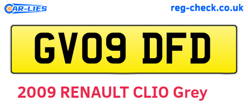 GV09DFD are the vehicle registration plates.