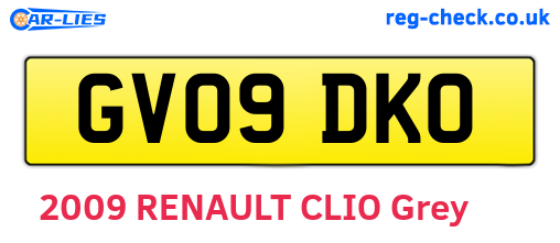 GV09DKO are the vehicle registration plates.