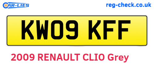 KW09KFF are the vehicle registration plates.