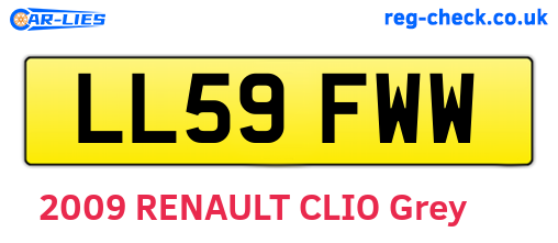 LL59FWW are the vehicle registration plates.