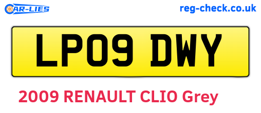 LP09DWY are the vehicle registration plates.