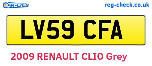 LV59CFA are the vehicle registration plates.