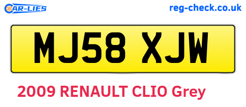 MJ58XJW are the vehicle registration plates.