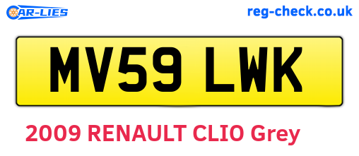MV59LWK are the vehicle registration plates.
