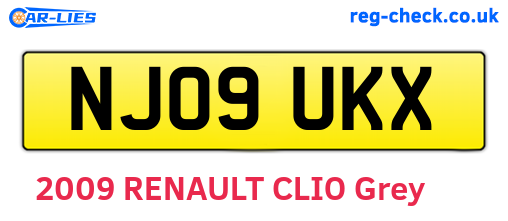 NJ09UKX are the vehicle registration plates.