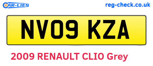 NV09KZA are the vehicle registration plates.