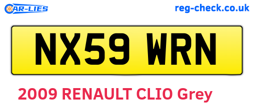 NX59WRN are the vehicle registration plates.
