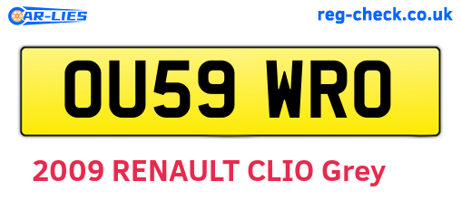 OU59WRO are the vehicle registration plates.