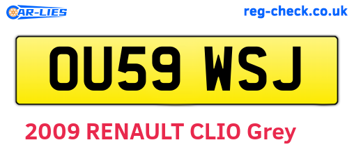 OU59WSJ are the vehicle registration plates.