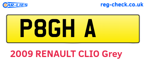 P8GHA are the vehicle registration plates.