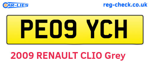 PE09YCH are the vehicle registration plates.