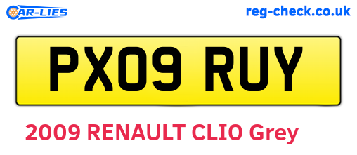 PX09RUY are the vehicle registration plates.