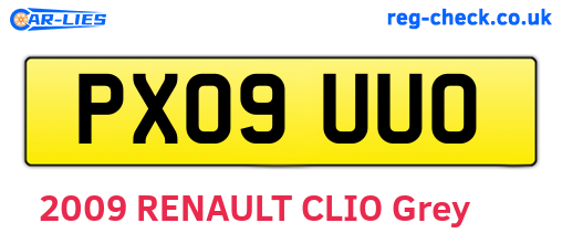 PX09UUO are the vehicle registration plates.