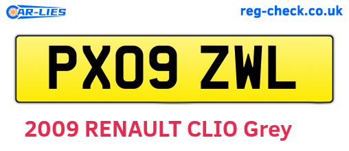 PX09ZWL are the vehicle registration plates.