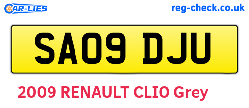SA09DJU are the vehicle registration plates.