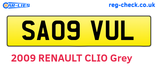 SA09VUL are the vehicle registration plates.