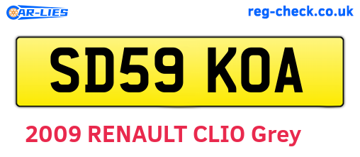SD59KOA are the vehicle registration plates.