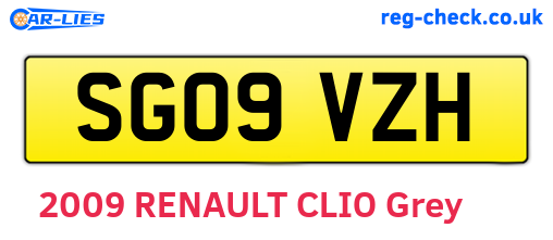 SG09VZH are the vehicle registration plates.