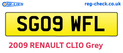 SG09WFL are the vehicle registration plates.
