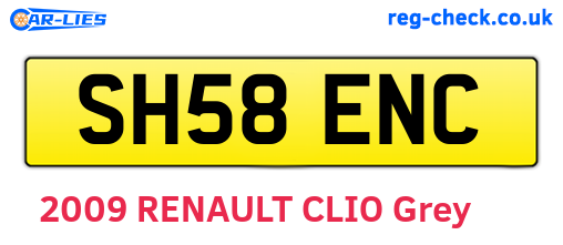 SH58ENC are the vehicle registration plates.