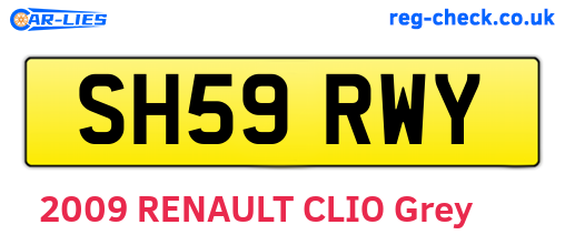 SH59RWY are the vehicle registration plates.