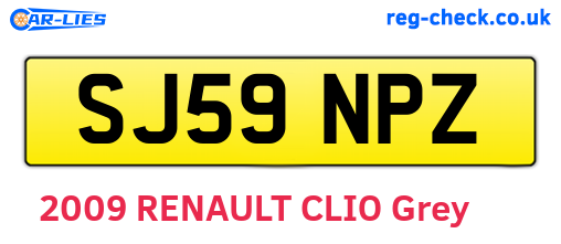 SJ59NPZ are the vehicle registration plates.