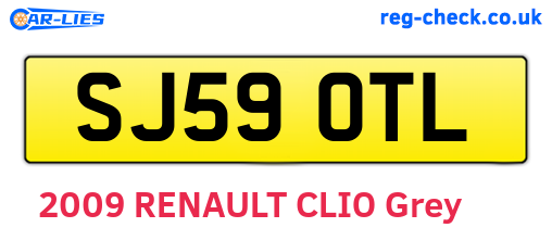 SJ59OTL are the vehicle registration plates.