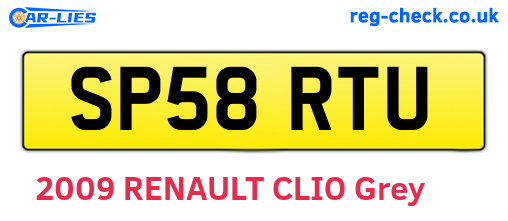 SP58RTU are the vehicle registration plates.