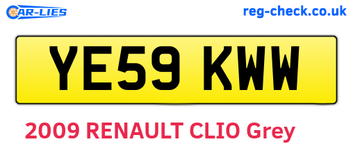 YE59KWW are the vehicle registration plates.