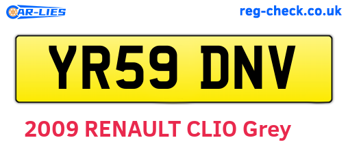 YR59DNV are the vehicle registration plates.