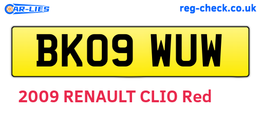 BK09WUW are the vehicle registration plates.