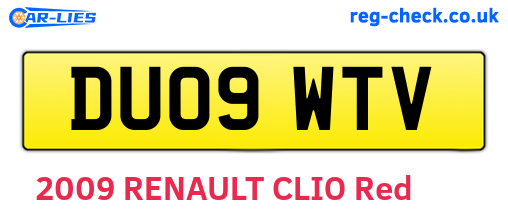 DU09WTV are the vehicle registration plates.