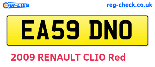 EA59DNO are the vehicle registration plates.