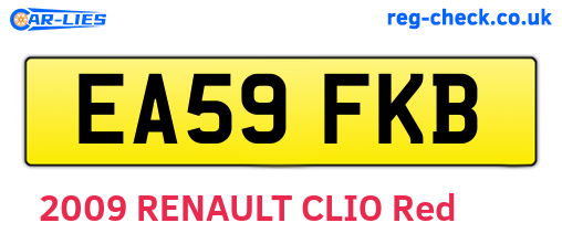 EA59FKB are the vehicle registration plates.