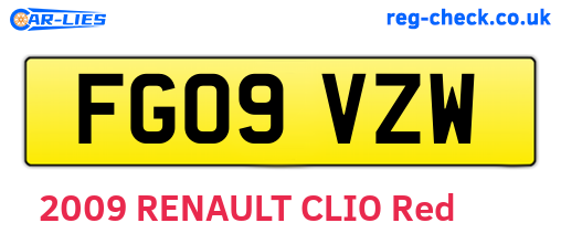 FG09VZW are the vehicle registration plates.
