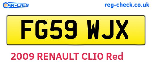 FG59WJX are the vehicle registration plates.