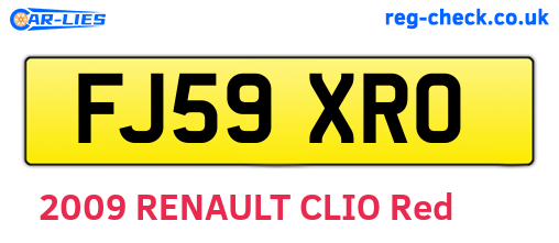 FJ59XRO are the vehicle registration plates.