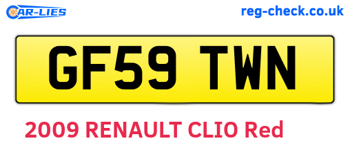 GF59TWN are the vehicle registration plates.