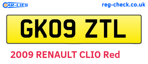 GK09ZTL are the vehicle registration plates.