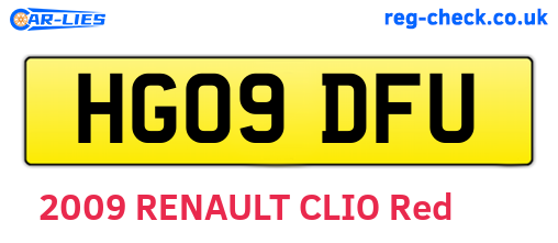 HG09DFU are the vehicle registration plates.