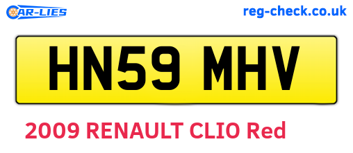 HN59MHV are the vehicle registration plates.